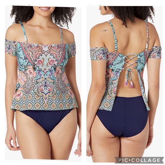 Reaction Kenneth Cole Other - Kenneth Cole REACTION Baby Sleeve Bandeau Tankini Swimsuit Top Small